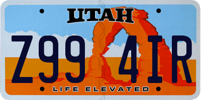 UT license plate Z994IR