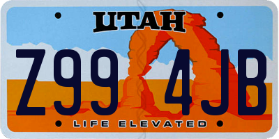 UT license plate Z994JB
