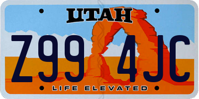 UT license plate Z994JC