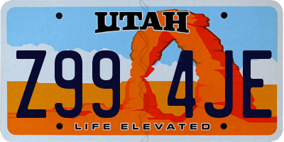 UT license plate Z994JE