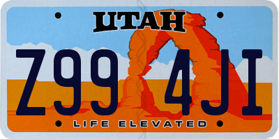 UT license plate Z994JI