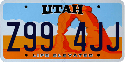 UT license plate Z994JJ