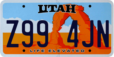 UT license plate Z994JN