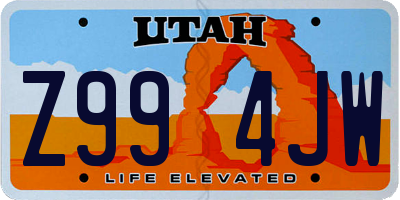 UT license plate Z994JW