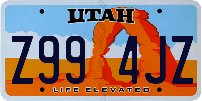 UT license plate Z994JZ