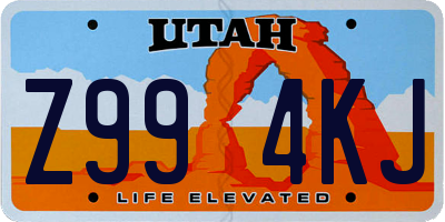 UT license plate Z994KJ