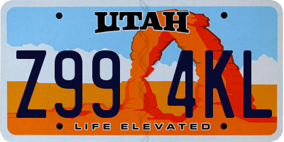 UT license plate Z994KL