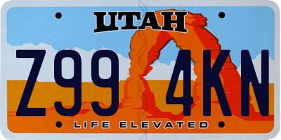 UT license plate Z994KN