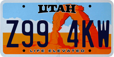 UT license plate Z994KW