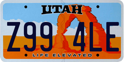 UT license plate Z994LE