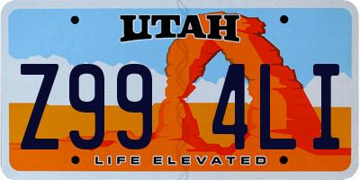 UT license plate Z994LI