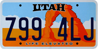 UT license plate Z994LJ