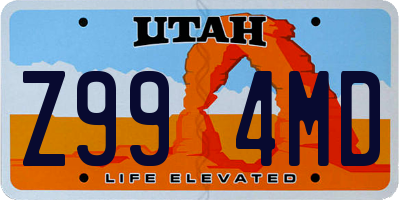 UT license plate Z994MD