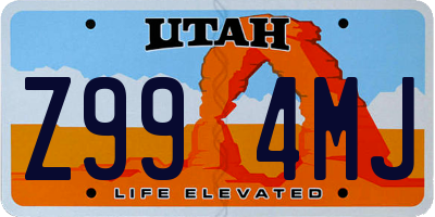 UT license plate Z994MJ