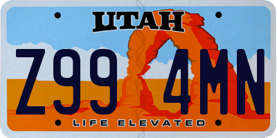 UT license plate Z994MN