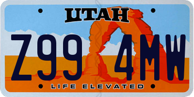 UT license plate Z994MW