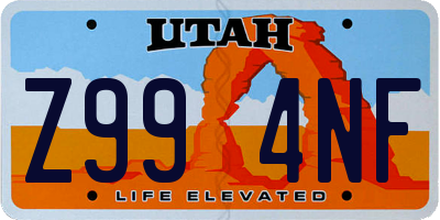 UT license plate Z994NF