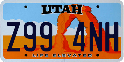 UT license plate Z994NH