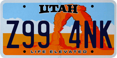 UT license plate Z994NK