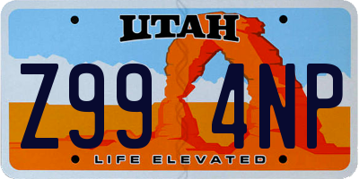 UT license plate Z994NP