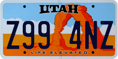 UT license plate Z994NZ