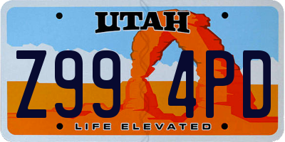 UT license plate Z994PD