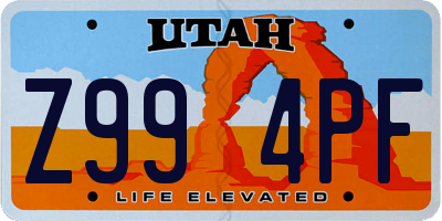 UT license plate Z994PF