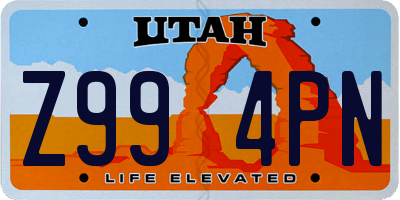 UT license plate Z994PN