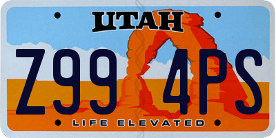 UT license plate Z994PS