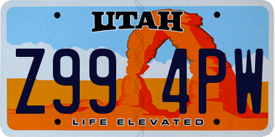 UT license plate Z994PW