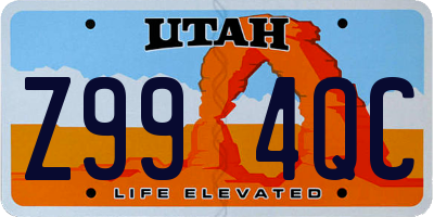 UT license plate Z994QC
