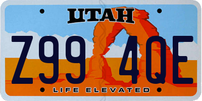 UT license plate Z994QE