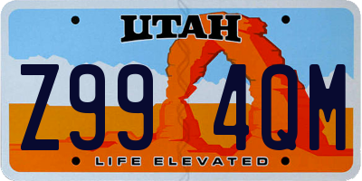 UT license plate Z994QM