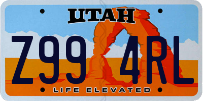 UT license plate Z994RL