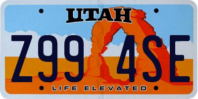 UT license plate Z994SE