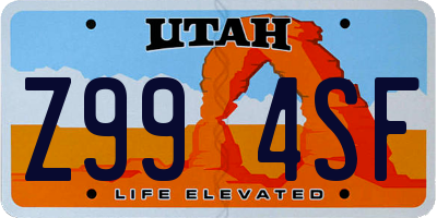 UT license plate Z994SF