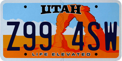 UT license plate Z994SW