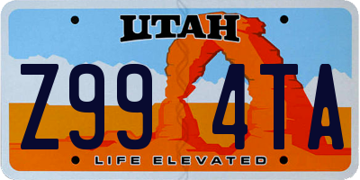 UT license plate Z994TA