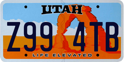 UT license plate Z994TB