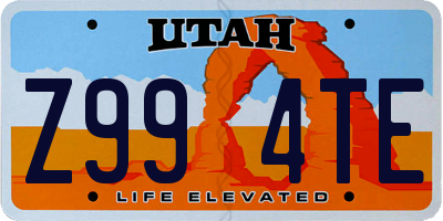 UT license plate Z994TE