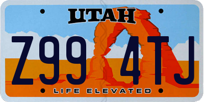 UT license plate Z994TJ