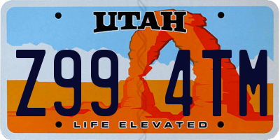 UT license plate Z994TM