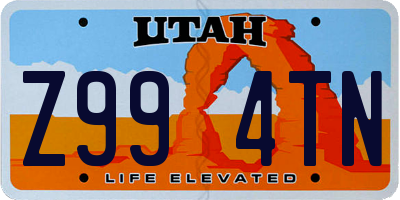 UT license plate Z994TN