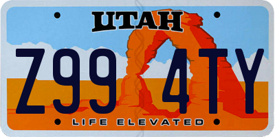 UT license plate Z994TY