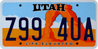 UT license plate Z994UA