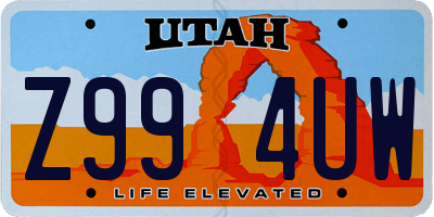 UT license plate Z994UW