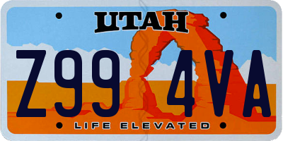 UT license plate Z994VA