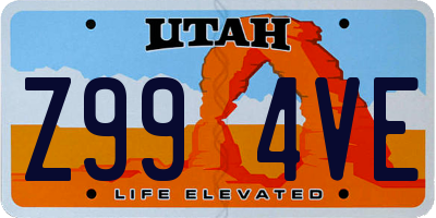 UT license plate Z994VE