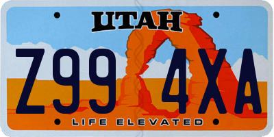 UT license plate Z994XA