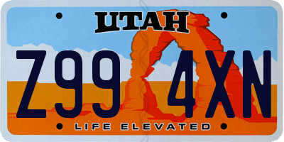 UT license plate Z994XN